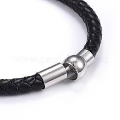 Pulseras de cordón de cuero trenzado para hombre&nbsp;BJEW-JB04253-02