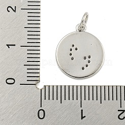 Pendenti rotondi in ottone con micro pavé di zirconi trasparenti&nbsp;KK-U021-01P
