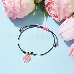 Kleeblatt-Armband aus legierter Emaille&nbsp;BJEW-JB09962-02