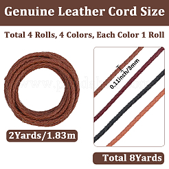 8 Yards 4 Farben geflochtenes Lederband&nbsp;WL-CL0001-12
