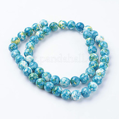 Synthetik Meer weißer Jade Perlen Stränge&nbsp;G-B367-3