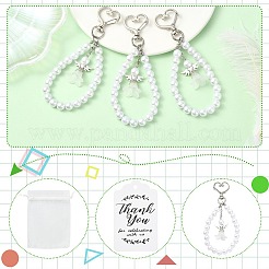 Decorazione pendente in lega e perla imitata in acrilico&nbsp;HJEW-CJ00089