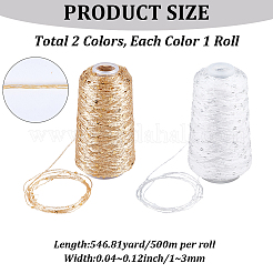 2 rotolo di filato di paillettes scintillanti in poliestere di 2 colori&nbsp;OCOR-CY0002-52B
