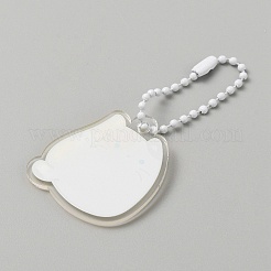 Cartone animato simpatico gatto animale decorazione pendente in acrilico con catena a sfere di ferro&nbsp;KEYC-WH0036-33C