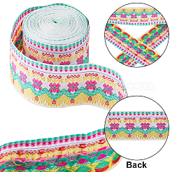 10m de rubans de fleurs en polyester brodés de style ethnique&nbsp;OCOR-WH0077-74B