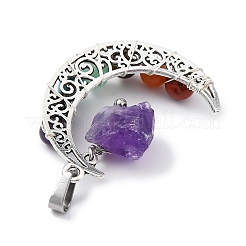 7 runder Chakra-Edelstein-Anhänger&nbsp;X1-PALLOY-JF02402-01