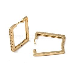Orecchino a cerchio in zirconi cubici micro pavè di ottone&nbsp;EJEW-L271-21KCG-05