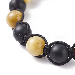 Ensemble de bracelets de perles tressées en pierre ronde&nbsp;BJEW-JB07260-03
