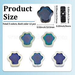 60pcs 5 Farben Glasperlen&nbsp;GLAA-PA0001-72