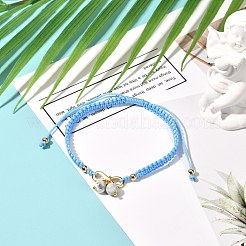 Verstellbare geflochtene Armbänder aus natürlichen Edelsteinen&nbsp;BJEW-JB07026