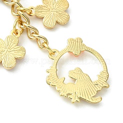 Porte-clés en alliage émaillé avec chat et fleur et strass&nbsp;KEYC-JKC01099
