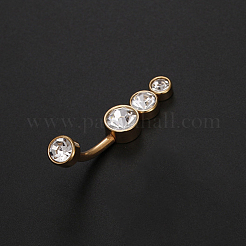 Bauchnabelpiercings aus Edelstahl mit klaren Zirkonia&nbsp;WG29D10-01
