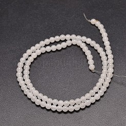 Jade blanco natural de hebras de perlas reronda&nbsp;G-G735-08-6mm