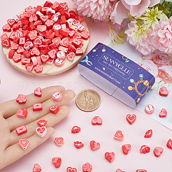 200 stücke 10 stile valentinstag thema handgemachte fimo perlen&nbsp;CLAY-SC0001-72