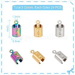 72 Stück 3 Farben Ionenplattierung (IP) 304 Edelstahl-Klapp-Crimp-Enden&nbsp;STAS-UN0049-17