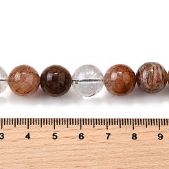 Natürliche Stränge aus Rutilquarzperlen in Schwarzgold&nbsp;G-H093-B03-12mm