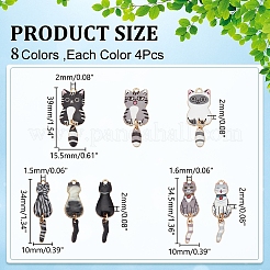 32pcs 8 styles de pendentifs en émail en alliage&nbsp;FIND-WR0012-14