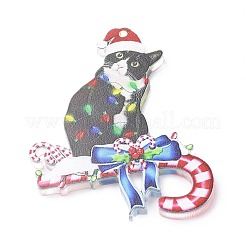 Weihnachtsanhänger aus Acryl in Katzenform&nbsp;HJEW-E007-01G-06