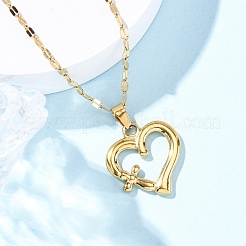 Collana con ciondolo in acciaio inossidabile 201 per donna&nbsp;NJEW-F335-02G-02