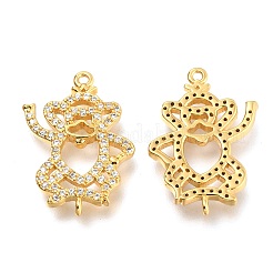 Messing Micro Pave Clear Kubisch Zirkonia offene Rückseite Lünette verbindet Anschlüsse&nbsp;ZIRC-J024-13G