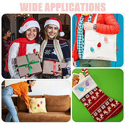 18 Stück 6 Farben Weihnachtsglühbirnen Polyester Stickerei zum Aufnähen auf Stoffflicken&nbsp;PATC-CA0001-35
