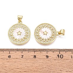 Pendenti in zirconi cubici trasparenti in micro pavè di ottone&nbsp;KK-Q071-03G