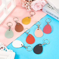 8 Stück 8 Farben PU-Leder und Legierungsanhänger&nbsp;KEYC-TA0001-31