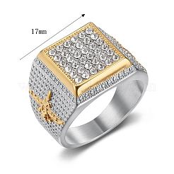 Fingerringe aus 304 Edelstahl mit Mikropavé und Zirkonia für Herren&nbsp;FS-WG6EF44-09