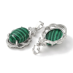 Pendenti ovali in malachite sintetica&nbsp;G-NH0025-15P-18