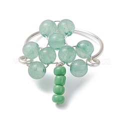 4 stücke 4 arten clover gemischt edelstein finger ringe&nbsp;RJEW-TA00224