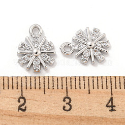 Latón micro pavimenta claro cubic zirconia encantos&nbsp;KK-Z044-16P