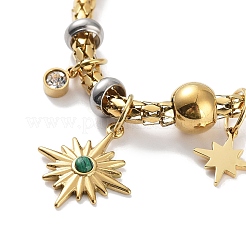 Pulsera con dije de estrella y rhinestone de cristal&nbsp;BJEW-F466-06G