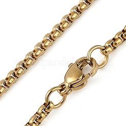 Collane con catena a maglie squadrate con pendente rettangolare in acciaio inossidabile 201 con elementi arabi&nbsp;NJEW-D089-02G