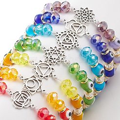 Ensemble de bracelets à maillons en alliage d'argent antique&nbsp;BJEW-JB08883