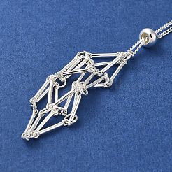 Collier de pochette en macramé en laiton plaqué en rack&nbsp;KK-M285-02B-S