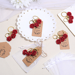 Porte-clés fleurs en plastique ABS&nbsp;KEYC-WR00006