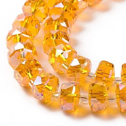 Transparentes perles de verre de galvanoplastie brins&nbsp;GLAA-E036-01A