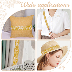 Rubans jacquard à fleurs en polyester de style ethnique&nbsp;DIY-WH0656-63A
