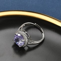 925 bagues en argent sterling avec zircone cubique micro pavée&nbsp;RJEW-B134-01A-04