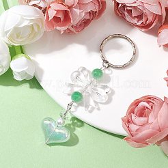 Cuore acrilico con portachiavi bowknot&nbsp;KEYC-JKC00612