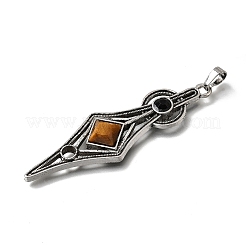 Gros pendentifs en perle d'œil de tigre naturelle&nbsp;GG-CBA7610-01AS-02