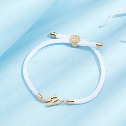 1 braccialetti scorrevoli in cordino di nylon regolabile per donna&nbsp;BJEW-LP0001-33W-G