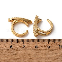 Tropfenförmige Manschettenohrringe aus Messing mit Mikropflaster und klaren Zirkonia&nbsp;EJEW-F384-21G