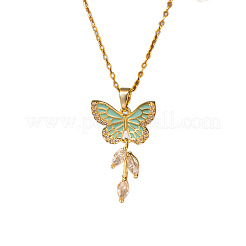 Collana da donna con ciondolo a farfalla in ottone&nbsp;WG5A4E4-02