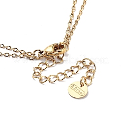 Collier double couche en acier inoxydable 304 doré avec chaînes en câble&nbsp;NJEW-Z027-01B