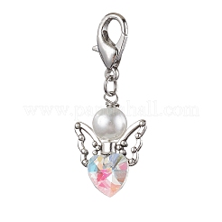 Decorazione pendente in vetro con angelo a forma di cuore&nbsp;HJEW-JM01980