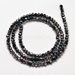 Facettierte Rondell-Halbregenbogen-Galvanikglasperlen&nbsp;X-EGLA-J134-3x2mm-HR19
