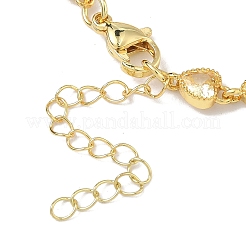 Bracelets en laiton pavés de zirconiums cubiques en forme de cœur pour femmes&nbsp;BJEW-P385-07G-06