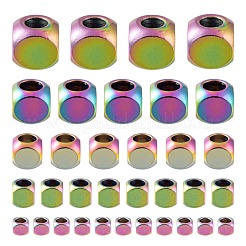 50 pieza de 5 estilos de perlas espaciadoras de acero inoxidable 304 con revestimiento iónico (IP)&nbsp;STAS-LS0001-58MC