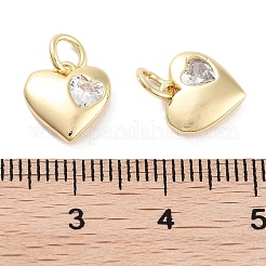Breloques en laiton avec zircone cubique de micro pave&nbsp;KK-C051-03G